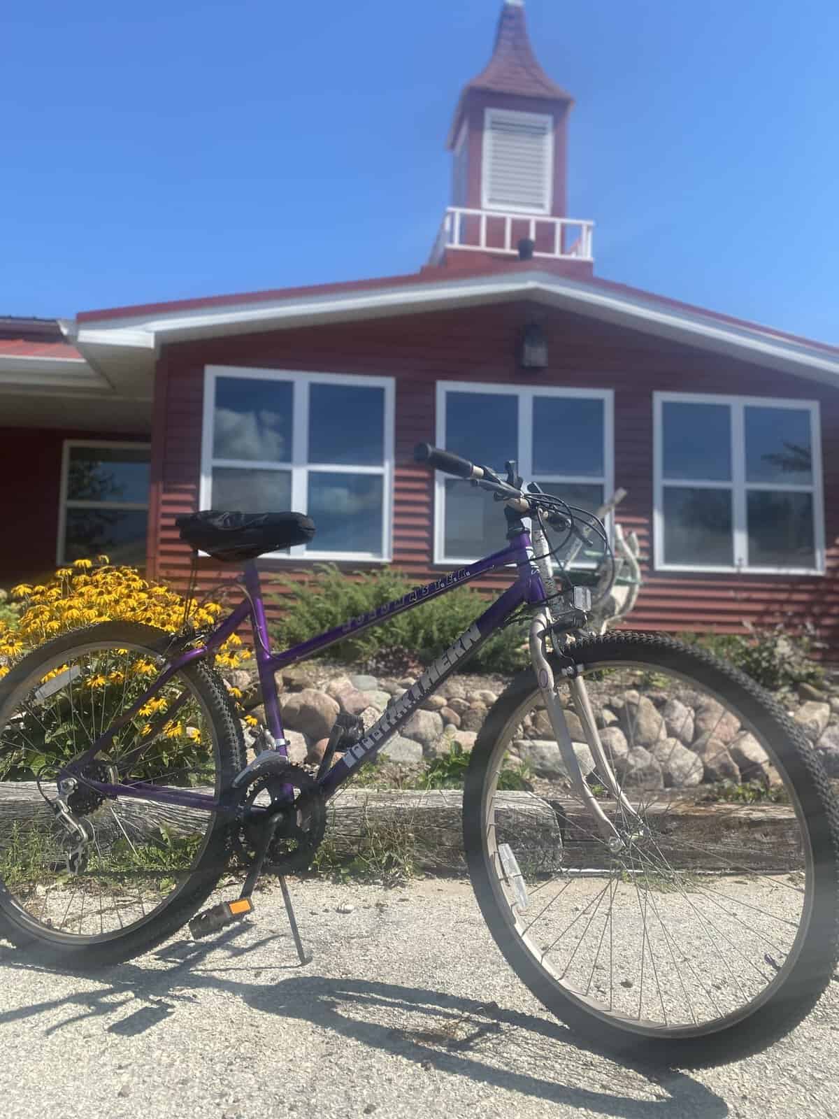 A donated bicycle outside Mission of Hope