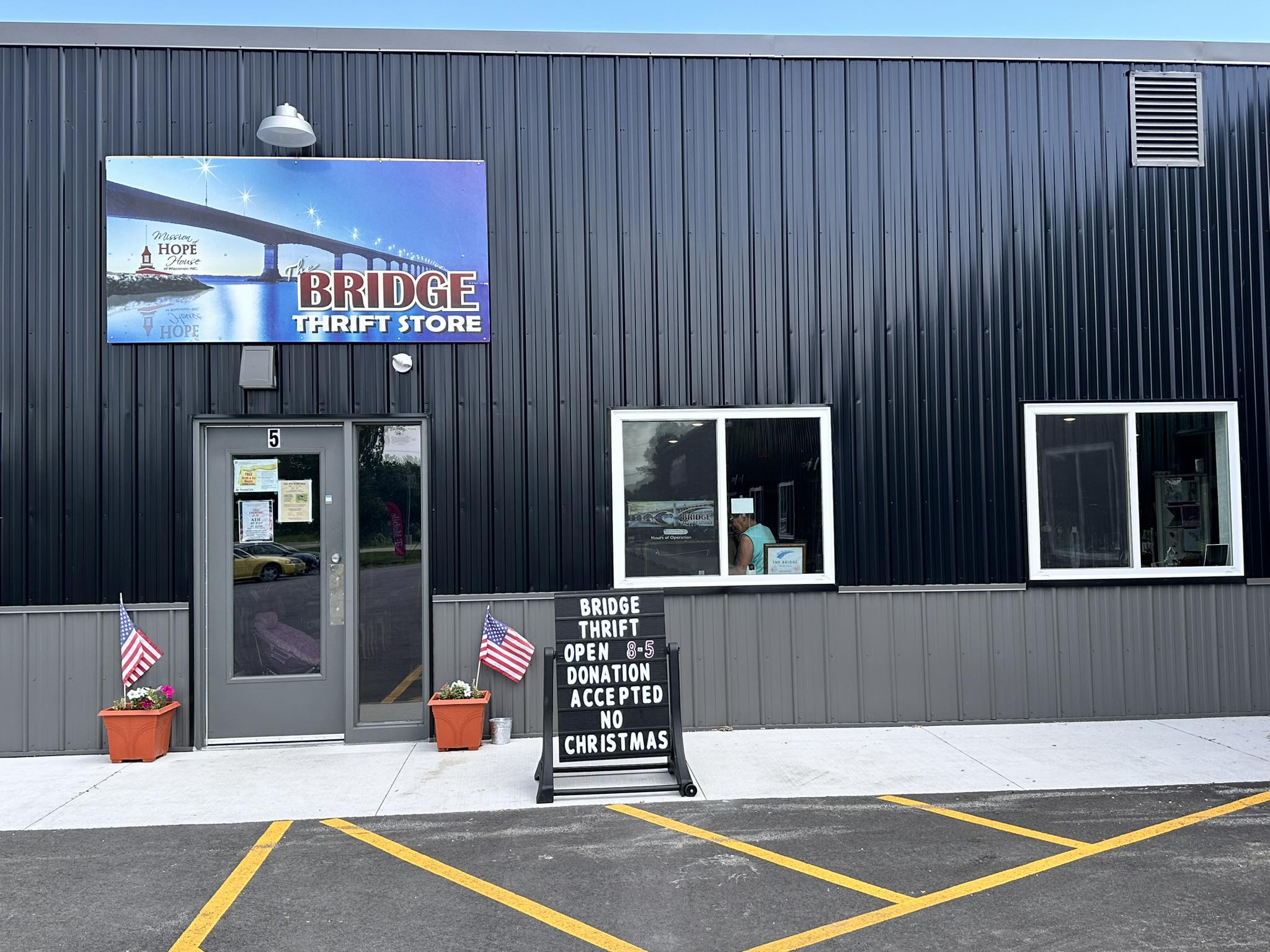 The Bridge Thrift Store entrance in New London