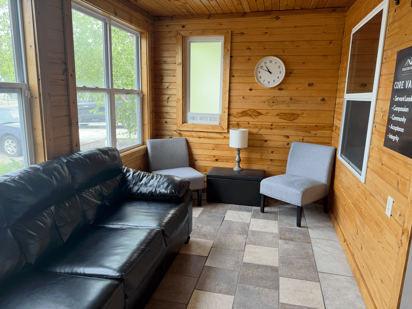 Comfortable sitting space in the Resiliency Center